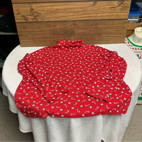 White Stag Christmas candy cane turtleneck long sleeve top size 20 XXL - Picture 6 of 6